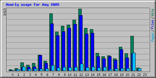 Hourly usage for May 2005