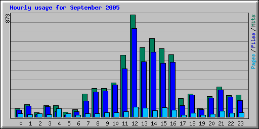 Hourly usage for September 2005