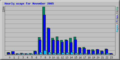 Hourly usage for November 2005