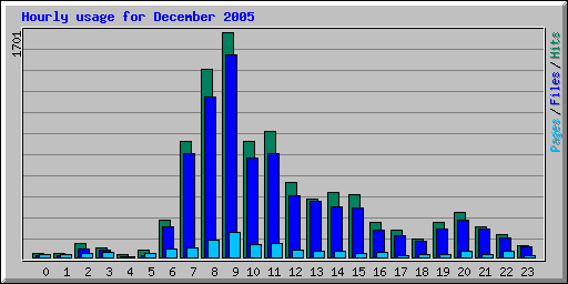 Hourly usage for December 2005
