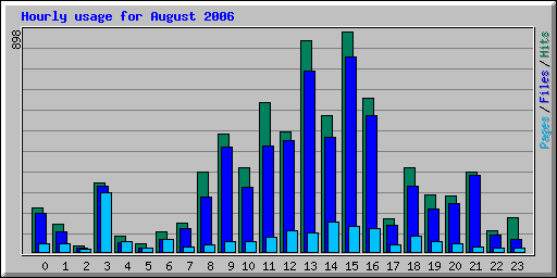 Hourly usage for August 2006